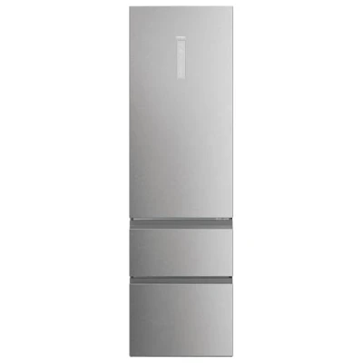Abbildung von Haier 3D 60 SERIE 5 HTW5620DNMG Kühl Gefrierkombination/Total No Frost/Smart hON App/Easy Access Gefrierschubladen bis zu 30% Energie einsparen/XXL Nutzinhalt/Leise mit 35 db(A) / Inox