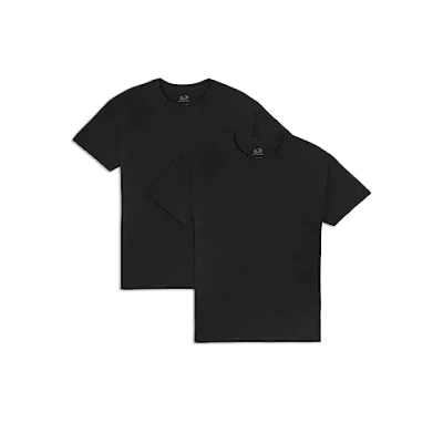 Abbildung von Fruit of the Loom Herren Eversoft Baumwoll, kurzärmelig, regulär und groß T Shirt, Crew 2er Pack Schwarz, Mittel