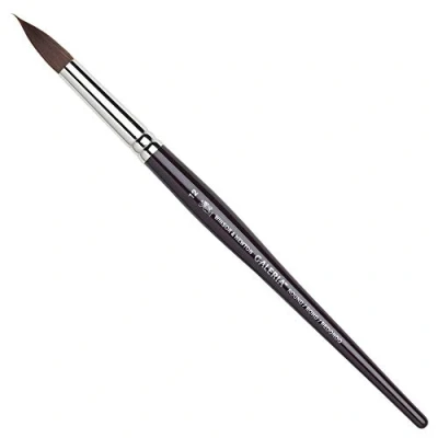 Abbildung von Winsor &amp; Newton 5734012 Galeria Acrylpinsel, aus Synthetikfasern, ideale Kontrolle für dickere Farbaufträge, kurzer Stiel, Rundpinsel Nr. 12, 7,9 mm