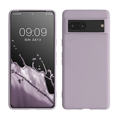 Abbildung von kwmobile Hülle kompatibel mit Google Pixel 7 weiches TPU Silikon Case Cover geeignet für kabelloses Laden Lavendel
