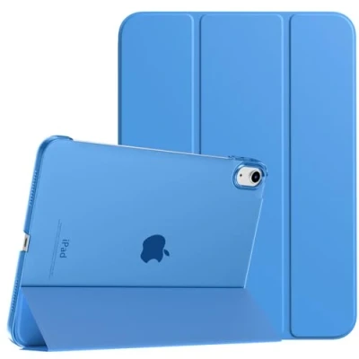 Abbildung von TiMOVO Hülle Kompatibel mit iPad 10 Generation 10,9 Zoll 2022, 10. Schlank Smart Case Cover, Auto Schlaf/Aufwach Schutzhülle Transluzent Hart PC Rückhülle, Blaue Welle