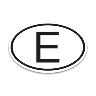 Abbildung von E Magnet Länderkennzeichen Spanien Schwarz &amp; Weiß 17,5 x 11,5 cm kfz787
