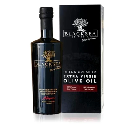 Abbildung von BLACKSEA Olivenöl Extra Nativ 500ml Premium Qualität Gefiltert &amp; Kaltgepresst Reines Vergine aus Arbequina Oliven 100% Natur Für mediterrane Gerichte Neue Ernte 2023/2024