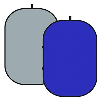 Abbildung von NEEWER Chromakey Backdrops, doppelseitiger Blau und Grau Bildschirm, 2 in 1 Faltbarer umkehrbarer Hintergrund für Fotografie, Gaming Live Streaming, 5&#039;x6.6&#039;/1.5mx2m (Blau/Grau)