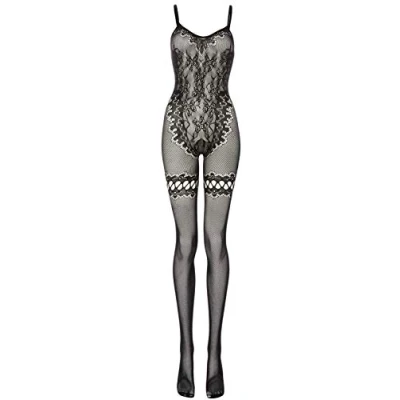 Abbildung von Bodystocking Mit Offenem Intimbereich Body Und Strumpfhalter Design