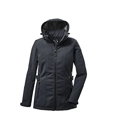Abbildung von killtec Damen Softshelljacke/Outdoorjacke mit abzippbarer Kapuze KOW 147 WMN SFTSHLL JCKT, dunkelnavy, 44, 37418 000