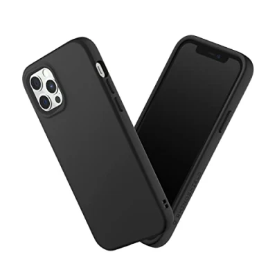 Abbildung von RHINOSHIELD Case kompatibel mit [iPhone 12 / Pro] SolidSuit Stoßdämpfende &amp; schlanke Schutzhülle Premium Finish 3.5 Meter Fallschutz Austauschbare Kamera Ringe Klassik Schwarz