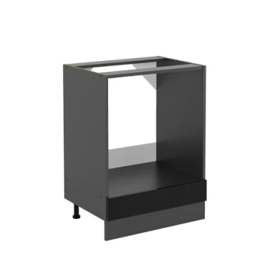 Abbildung von Vicco Herdumbauschrank R Line, Schwarz Hochglanz/Anthrazit, 60 cm ohne Arbeitsplatte
