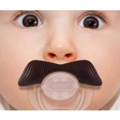 Abbildung von 5starwarehouse® Baby Schnurrbart Schnuller, klein, braun