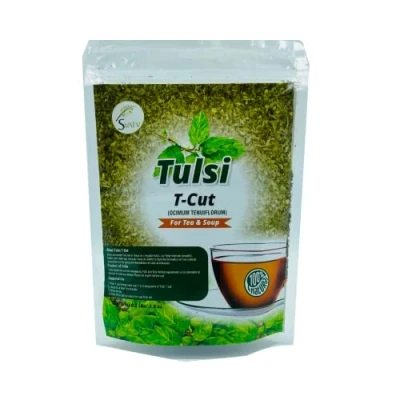 Abbildung von SVATV Kräuter Tulsi Lose Teeblätter Geschnitten Loose tea Leaf Holy Basil Heiliges BasilikumTee Immununterstützung Reichhaltige Antioxidantien 100g