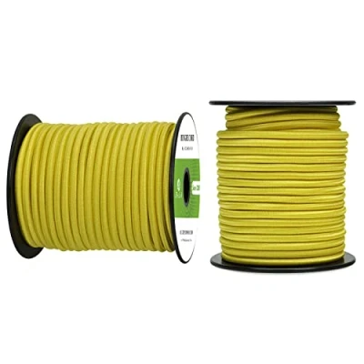 Abbildung von Abma Cord Gummiseil Expanderseil 5mm 20M Gummischnur UV Beständig Planenseil 100% Dehnung Spannseil für Plane, Anhängerplane, Sonnensegel, Zelte, Banner Neon Gelb