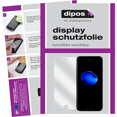 Abbildung von dipos I 2X Schutzfolie klar kompatibel mit Apple iPhone 7 Folie Displayschutzfolie
