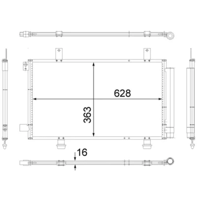 Abbildung von MAHLE ORIGINAL AC 556 000S Klimakondensator mit Trockner 16 10,15 588 SUZUKI: SX4 I Schrägheck, SWIFT 3, FIAT: Sedici