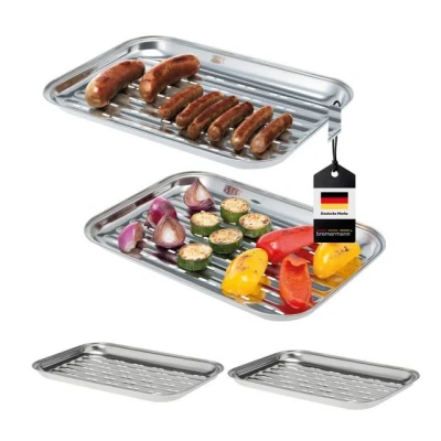 Abbildung von bremermann Grillschale, Grillpfanne Edelstahl, ca. 35 x 24,5 cm (4)