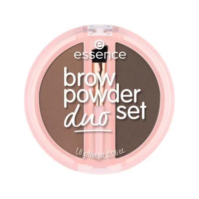 Abbildung von essence brow powder duo set, Augenbrauen Puder, Nr. 02, Braun, definierend, natürlich, vegan, ohne Mikroplastikpartikel, Nanopartikel frei, Parfüm, 1er Pack (1.8g)