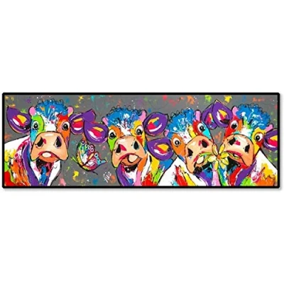 Abbildung von Leinwanddruck Bunte KüHe Graffiti Leinwand Bild Wand Bilder Wohnzimmer Schlafzimmer Wohnkultur Moderne Wandbilder Rahmenlos