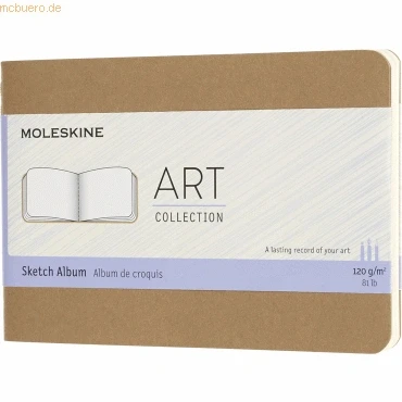 Abbildung von Moleskine Skizzenblock, Skizzenbuch (Papier für Bleistifte, Zeichenkohle, Stifte, Füllfederhalter und Marker, Softcover Großformat 9 x 14 cm, 72 Seiten) Kraft Braun