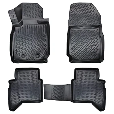 Abbildung von Rizline Passgenau 3D Fussmatten Auto Kompatibel mit Ford Ranger 2012 2022 Zubehör 1. und 2. Reihe TPE Allwetter Geruchlos rutschfest Vorne Hinten
