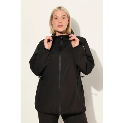 Abbildung von Ulla Popken Regenjacke / wasserabweisende Jacke, Damen, Größe: 50/52, Black