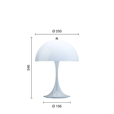 Abbildung von Louis Poulsen LED Akkulampe Panthella 250 hellblau IP44