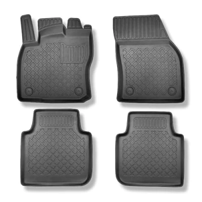 Abbildung von Mossa TPE Fußmatten Auto kompatibel mit Volkswagen Tiguan II Allspace SUV (11.2017 ) schwarz Automatten Autoteppiche G