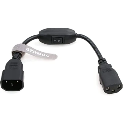 Abbildung von SZRMCC IEC 320 C14 bis C13 Verlängerungskabel mit Stecker und Buchse EIN Aus Schalter Netzkabel (5Pcs)