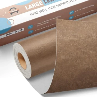 Abbildung von Leder Reparatur Set Neues Khaki, OAZ Kunstleder Selbstklebend 40 x 80 cm, Reparaturset Patch Selbstklebende Lederflicken für Autositze Möbel Sofa Taschen