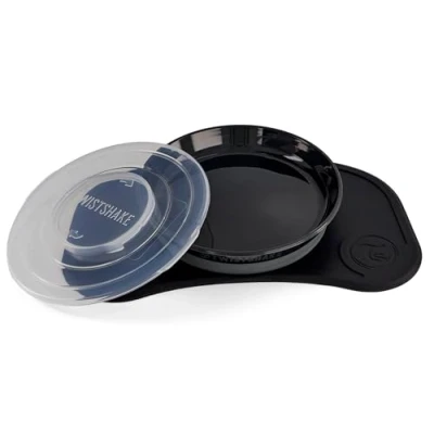 Abbildung von Twistshake Click Mat Mini Teller und Untersetzer, Schwarz