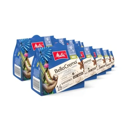 Abbildung von Melitta BellaCrema Selection des Jahres gemahlener Röstkaffee in Kaffee Pads 10 x 16 Pads, Kaffeepads für Pad Maschine, mittlere Röstung, geröstet Deutschland, Stärke 3, im Tray