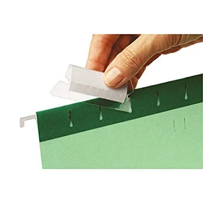 Abbildung von Rexel Tabs und Etiketten für Hängemappen Classic klar/weiß, 25 Stück, 2115596