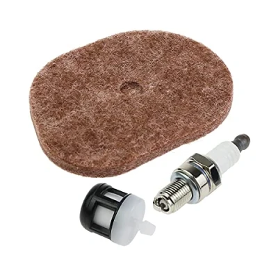 Abbildung von OTOTEC Set mit 3 Luftfilter Kraftstofffilter Zündkerzen Set, 4144, 124, 2800/0000, 350, 3513, CMR6H, kompatibel Stihl FS40, FS50, FS56, FS70, KM56