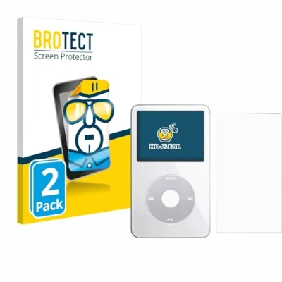 Abbildung von BROTECT (2 Stück Schutzfolie für Apple iPod Classic Video (Display+Rückseite) Displayschutz Folie Ultra Klar