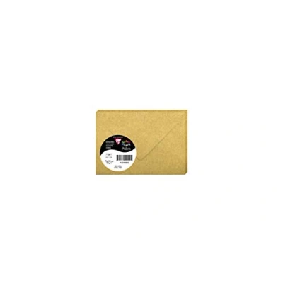 Abbildung von Clairefontaine 54080C Packung mit 20 Umschlägen Pollen 7,5x10 cm, 120g, gefüttert, ideal für Einladungen und Korrespondenz, Premium glattes Papier, Gold, 1 Pack