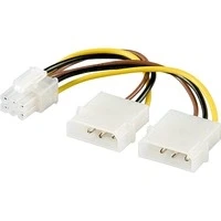 Abbildung von Internes PC Stromkabel 2x 5,25 Stecker auf PCI Express 6 pin