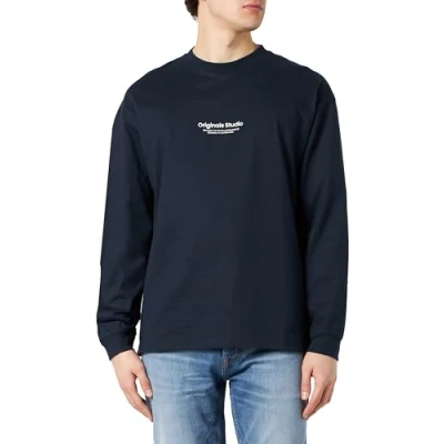 Abbildung von Jack &amp; Jones CREW NECK Langarmshirt, Herren, Größe: Small, Sky captain