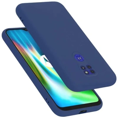 Abbildung von Cadorabo Hülle kompatibel mit Motorola Moto G9 Play Silikon Handyhülle für Case aus flüssigem stoßfeste dünne TPU Schutzhülle Liquid BLAU