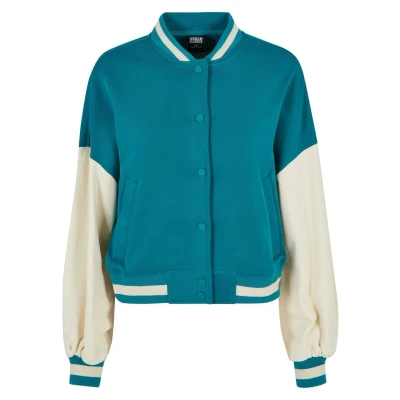 Abbildung von Urban Classics 2 TONE College Bomberjacke, Damen, Größe: XL, Watergreen whitesand