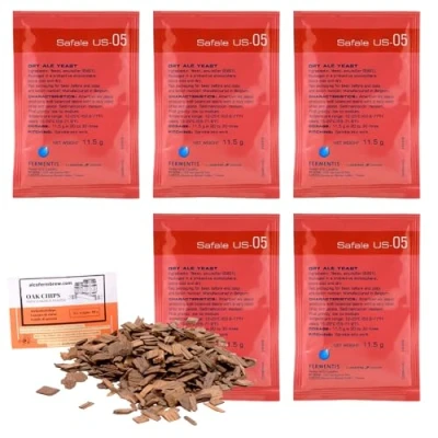 Abbildung von 5 x Fermentis Hefe US 05 + Eichenholz Chips, Bierhefe, Brauhefe
