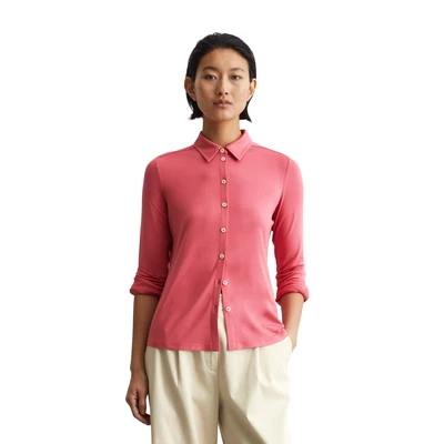 Abbildung von Marc O&#039;Polo Blouse LONG Sleeve Collar Button Placket Hemdbluse, Damen, Größe: Medium, Blushed berry