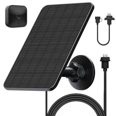 Abbildung von Solarpanel für Blink Kamera Outdoor,4W kompatibel mit Outdoor,Blink XT2/XT Kamera&amp;SimpliSafe Kamera(Nicht enthalten),IP65 Outdoor(3rd Gen) Gummistecker(1 Pack)