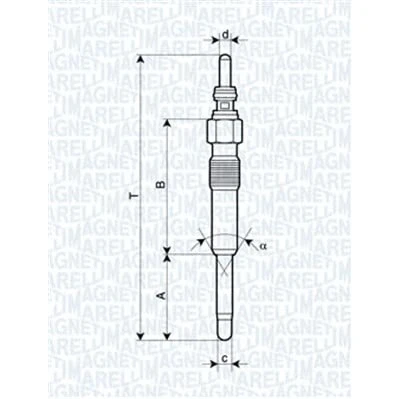 Abbildung von MAGNETI MARELLI 062900006304 Glühkerze 11V 10A M10X1 VOLKSWAGEN: Transporter 5 Bus, Polo IV Schrägheck, Kastenwagen, AUDI: A4 B6 Avant
