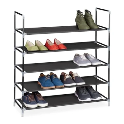 Abbildung von relaxdays Schuhregal für 20 Paar Schuhe, Schwarz