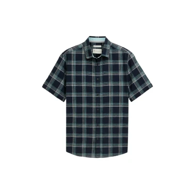 Abbildung von TOM Tailor Regular FIT Kurzarm Hemd, Herren, Größe: Large, Navy turquoise check