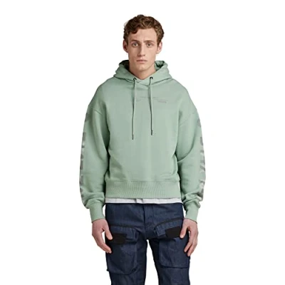 Abbildung von G STAR RAW Herren Sleeve graphics loose hooded sweat, Blau (iceberg green D21373 C988 C959), S
