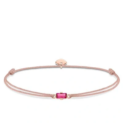 Abbildung von Thomas Sabo Damen Armband Little Secret Pinker Stein Baguette Schliff 925 Sterling Silber LS0104 597 19 L20v
