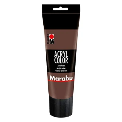 Abbildung von Marabu 12010025040 Acryl Color mittelbraun 225 ml, cremige Acrylfarbe auf Wasserbasis, schnell trocknend, lichtecht, wasserfest, zum Auftragen mit Pinsel und Schwamm Leinwand, Papier Holz