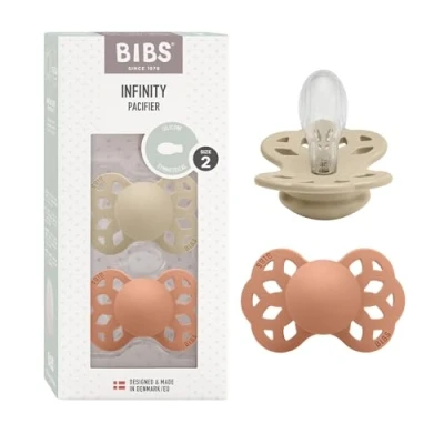 Abbildung von BIBS Infinity Schnuller 2er Pack Silikon Größe 2 Symmetrisch, Vanilla/Peach