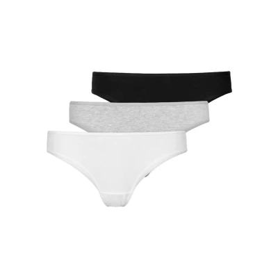 Abbildung von Snocks 3PACK String Mix weiß hellgrau schwarz, Damen, Größe: Medium, schwarz