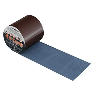 Abbildung von Parotec BuTape Aluminium Butylband Aludichtband Dachreparatur Gute Haftung auf Vielen Untergründen Wasserdicht UV und Witterungsbeständig Anwendungsfertig 75 mm x 10 lfm 5 Farben (Braun)