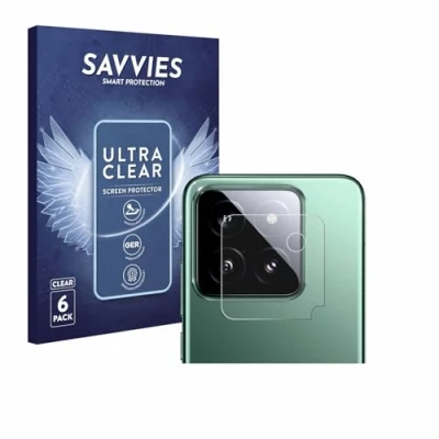 Abbildung von Savvies 6 Stück Schutzfolie für Xiaomi 14 (NUR Kameraschutz) Displayschutz Folie Ultra Transparent